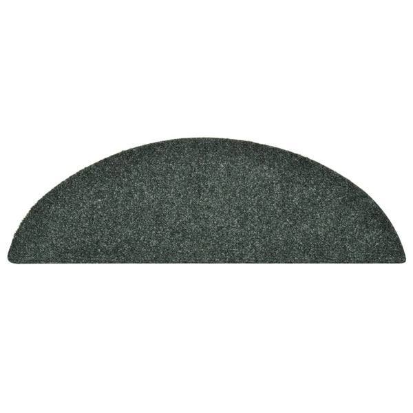 Itsekiinnittyvät porrasmatot 15 kpl vihreä 56x17x3cm neulahuopa