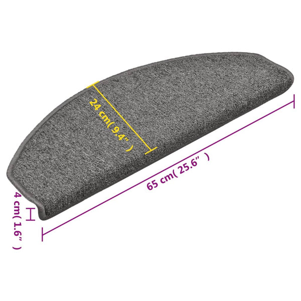 Porrasmatot 15 kpl tummanharmaa 65x24x4 cm