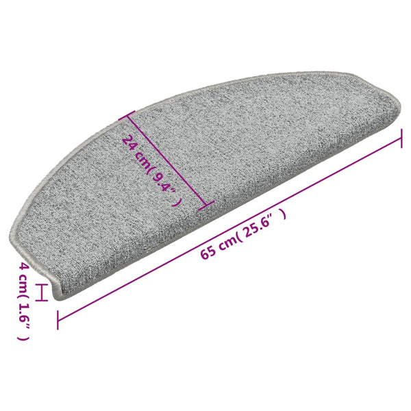 Porrasmatot 15 kpl vaaleanharmaa 65x24x4 cm