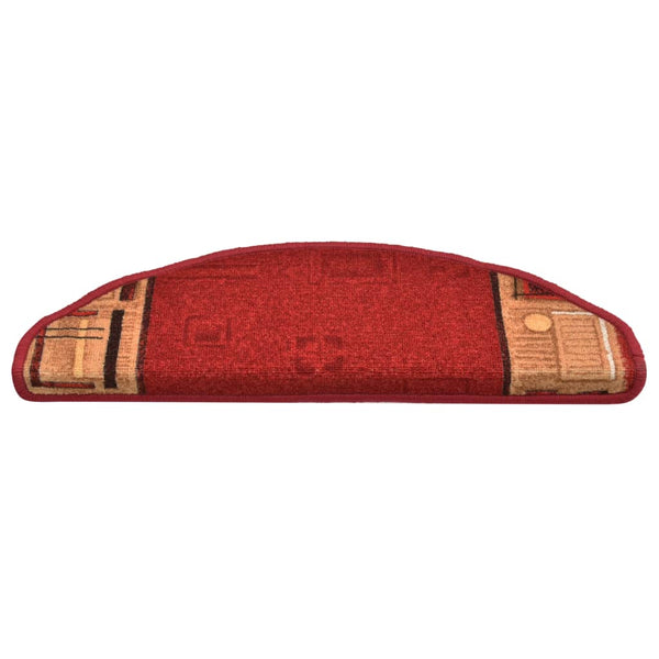 Itsekiinnittyvät porrasmatot 15 kpl punainen 65x21x4 cm