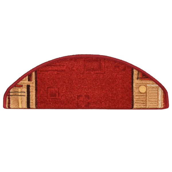 Itsekiinnittyvät porrasmatot 15 kpl punainen 65x21x4 cm