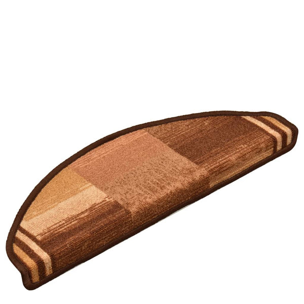 Itsekiinnittyvät porrasmatot 15 kpl ruskea 65x21x4 cm