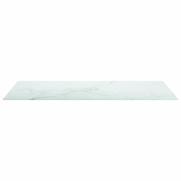 Pöytälevy valkoinen 100x50 cm 6 mm karkaistu lasi marmorikuvio
