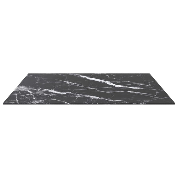Pöytälevy musta 70x70 cm 6 mm karkaistu lasi marmorikuvio