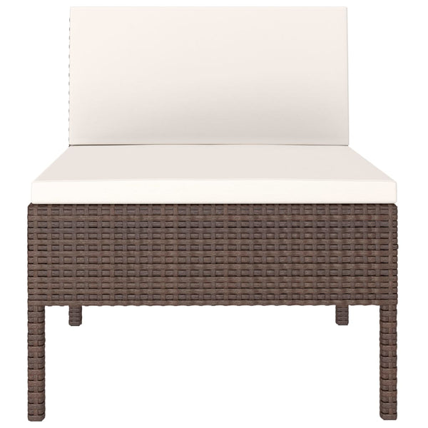 Puutarhatuolit pehmusteilla 3 kpl polyrottinki ruskea