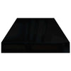 Kelluvat seinähyllyt 2kpl korkeakiilto musta 60x23,5x3,8 cm MDF