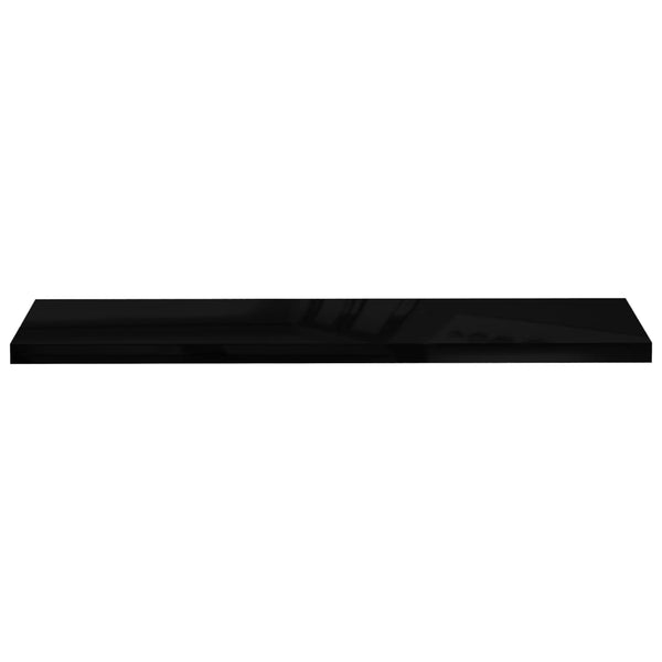 Kelluvat seinähyllyt 4kpl korkeakiilto musta 120x23,5x3,8cm MDF