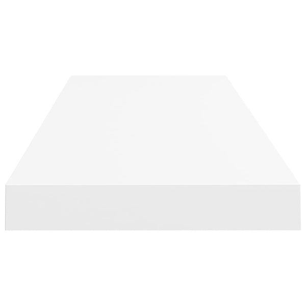 Kelluvat seinähyllyt 2 kpl valkoinen 80x23,5x3,8 cm MDF