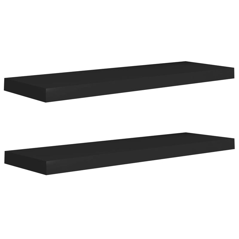 Musta kelluvat seinähyllyt Chan 80x23,5x3,8cm (2 kpl mdf)