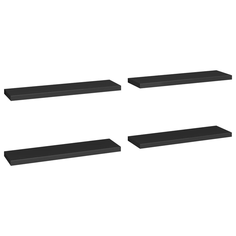 Musta kelluvat seinähyllyt Chan 90x23,5x3,8cm (4 kpl mdf)