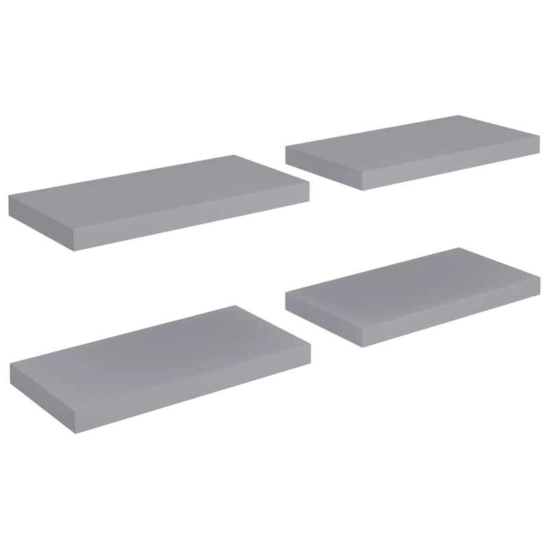 Harmaat seinähyllyt Chan 50x23x3,8cm (4 kpl mdf) kelluvina