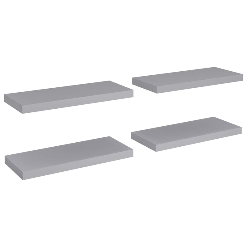 Harmaa kelluvat seinähyllyt Chan 60x23,5x3,8cm (4 kpl mdf)