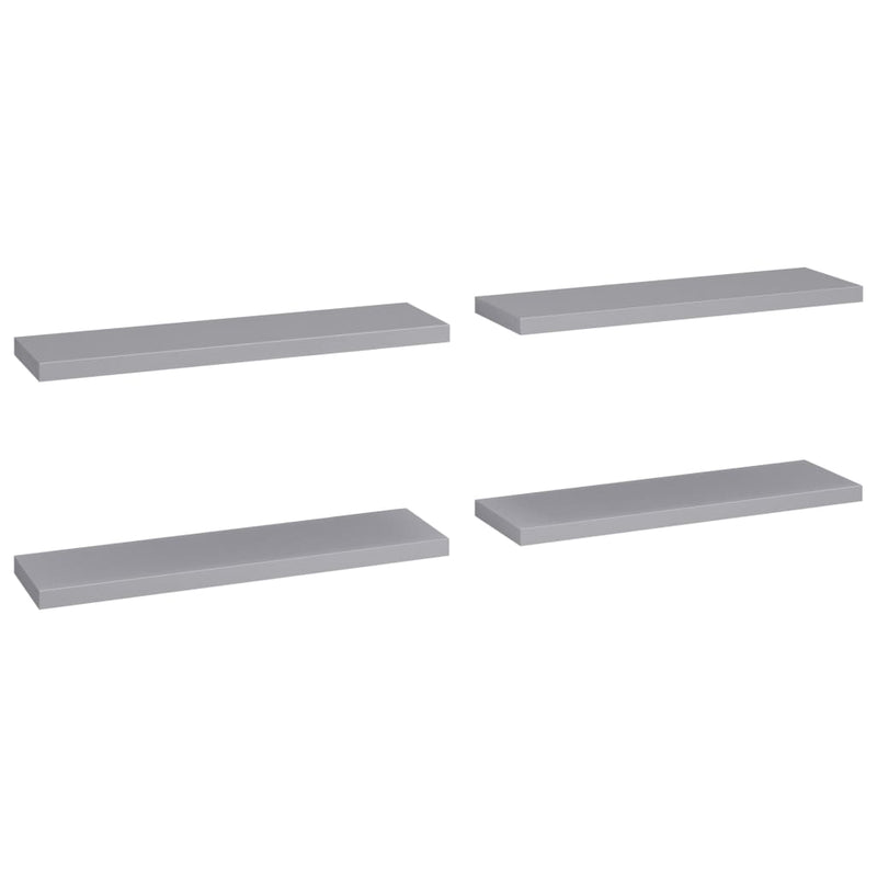 Harmaa kelluvat seinähyllyt Chan 90x23,5x3,8cm (4 kpl mdf)