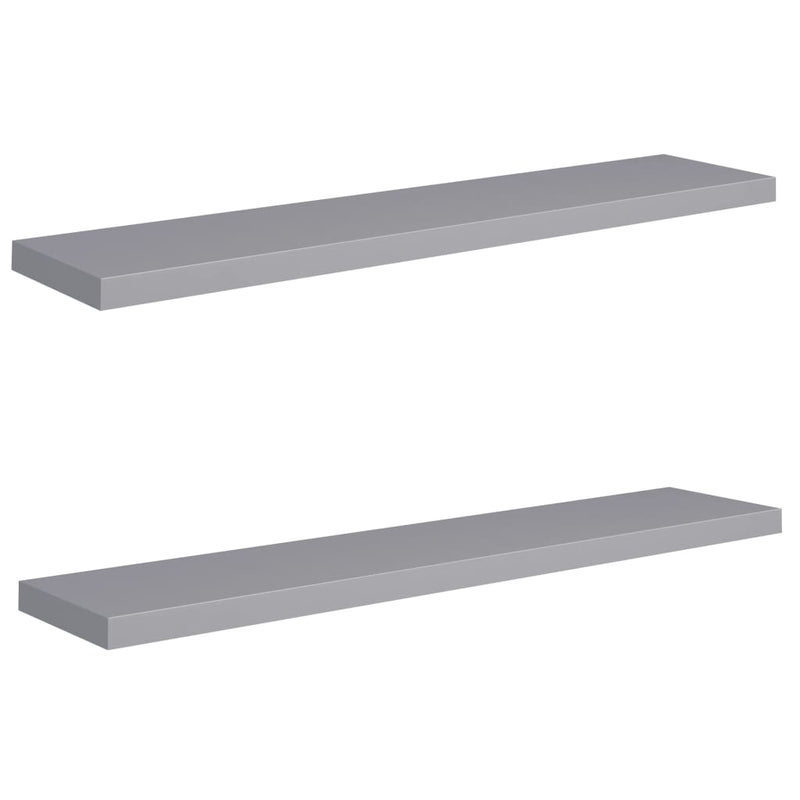 Harmaa kelluvat seinähyllyt Chan 120x23,5x3,8cm (2 kpl mdf)