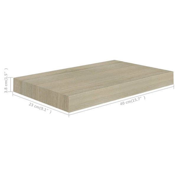 Kelluvat seinähyllyt 4 kpl tammi 40x23x3,8 cm MDF