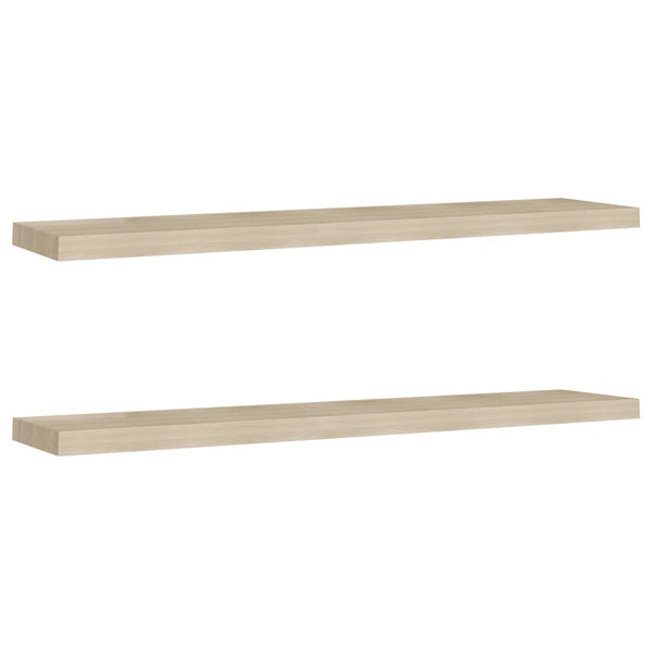 Kelluvat seinähyllyt 2 kpl tammi 120x23,5x3,8 cm MDF