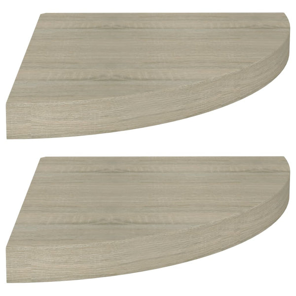 Kelluvat kulmahyllyt 2 kpl tammi 35x35x3,8 cm MDF