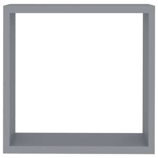 Seinäkuutiohyllyt 3 kpl harmaa MDF