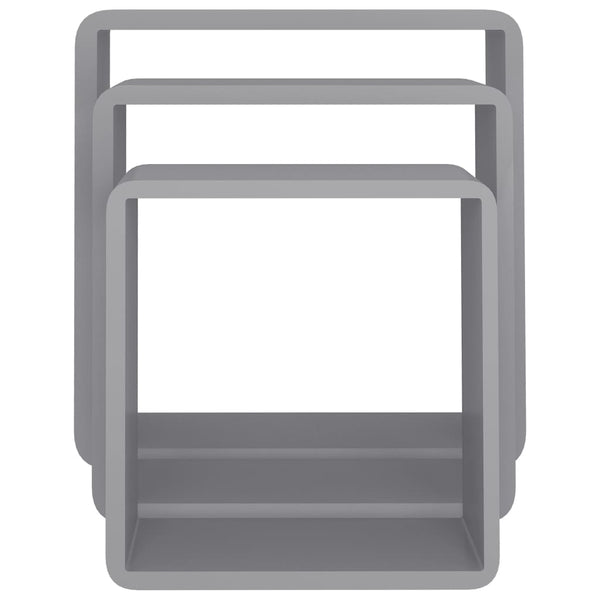 Seinäkuutiohyllyt 3 kpl harmaa MDF