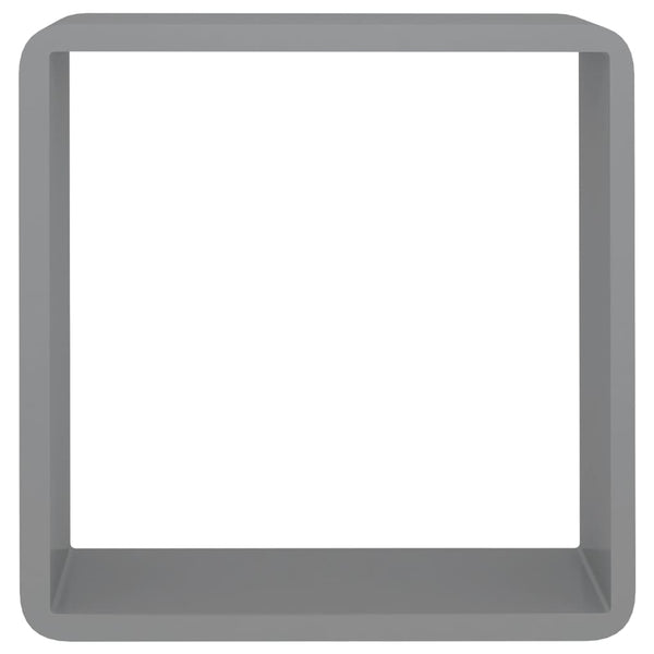 Seinäkuutiohyllyt 3 kpl harmaa MDF