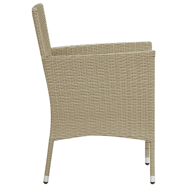 Puutarharuokatuolit 2 kpl polyrottinki beige