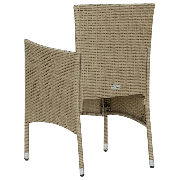 Puutarharuokatuolit 2 kpl polyrottinki beige