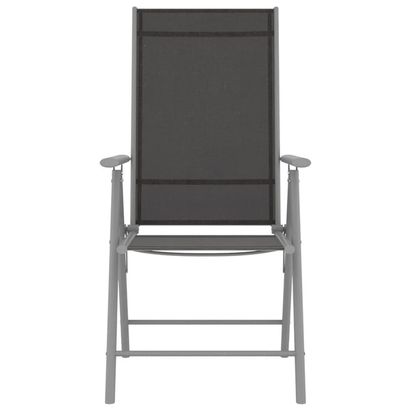 Taitettavat puutarhatuolit 2 kpl textilene musta