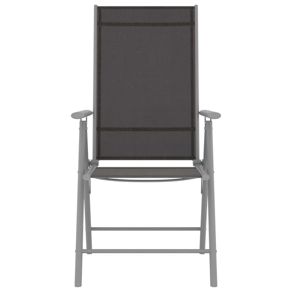 Kokoontaitettavat puutarhatuolit 6 kpl teräs ja textilene musta