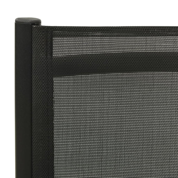 Taitettavat puutarhatuolit 2 kpl textilene ja alumiini musta