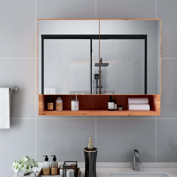 LED kylpyhuoneen peilikaappi tammi 80x15x60 cm MDF