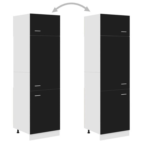Kaappi jääkaapille musta 60x57x207 cm tekninen puu