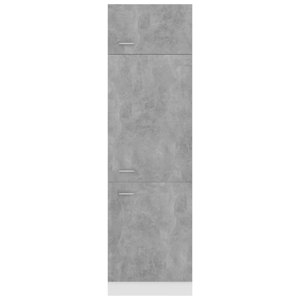 Kaappi jääkaapille betoninharmaa 60x57x207 cm tekninen puu