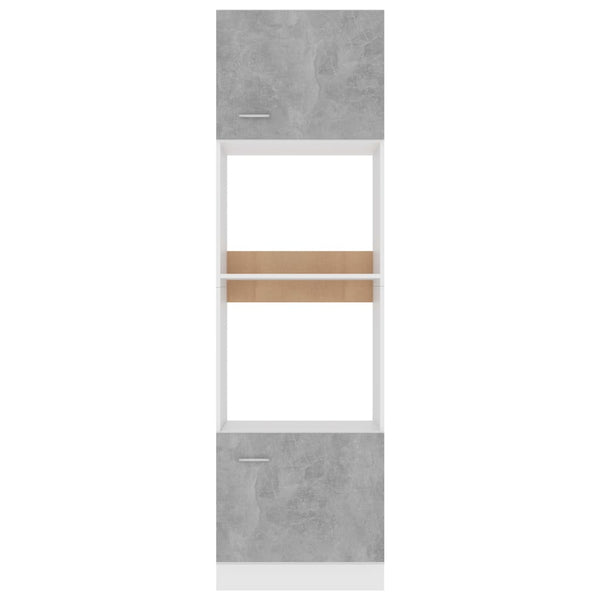 Mikroaaltouunin kaappi betoninharmaa 60x57x207 cm tekninen puu