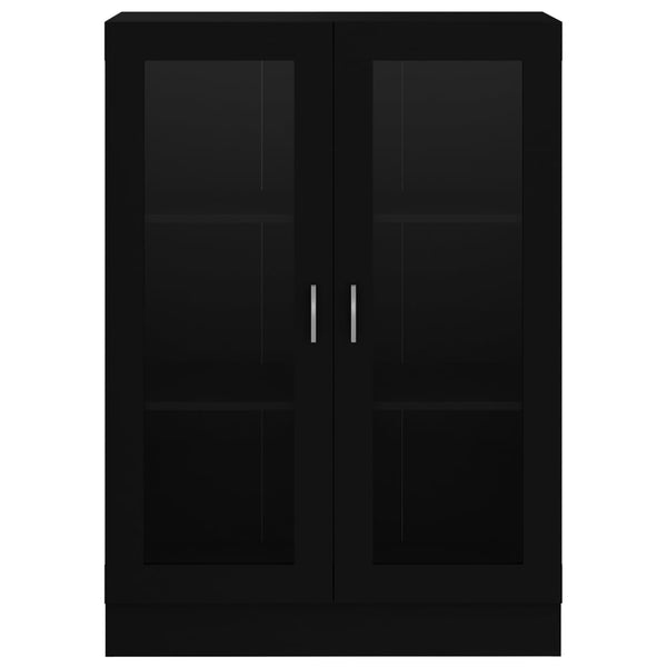 Vitriinikaappi musta 82,5x30,5x115 cm tekninen puu