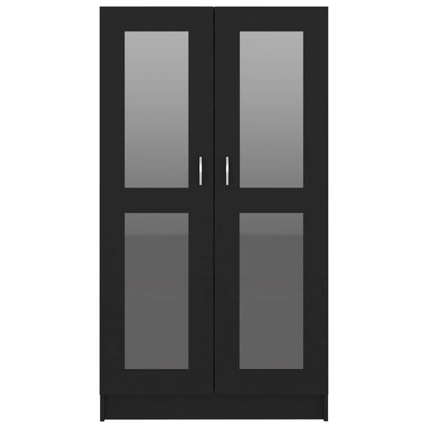 Vitriinikaappi musta 82,5x30,5x150 cm tekninen puu