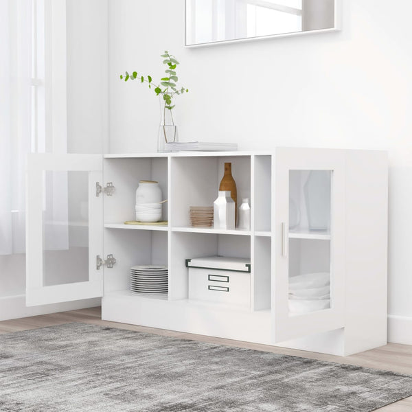Vitriinikaappi valkoinen 120x30,5x70 cm tekninen puu