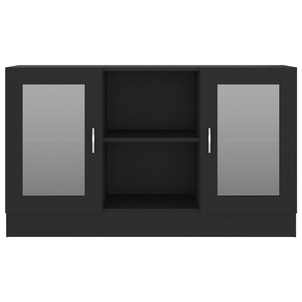 Vitriinikaappi musta 120x30,5x70 cm tekninen puu