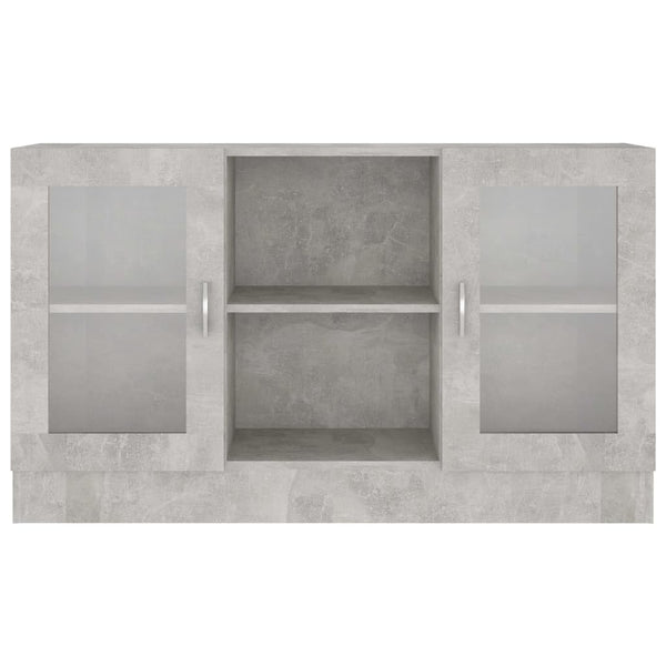Vitriinikaappi betoninharmaa 120x30,5x70 cm tekninen puu