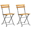 Kokoontaitettavat puutarhatuolit 2 kpl teräs ja akaasiapuu