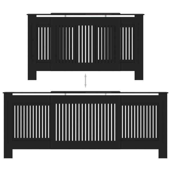 MDF lämpöpatterin suoja musta 205 cm