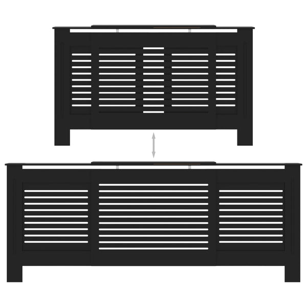 MDF lämpöpatterin suoja musta 205 cm