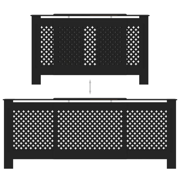 MDF lämpöpatterin suoja musta 205 cm