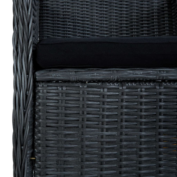 Puutarhatuolit tyynyillä 2 kpl polyrottinki tummanharmaa