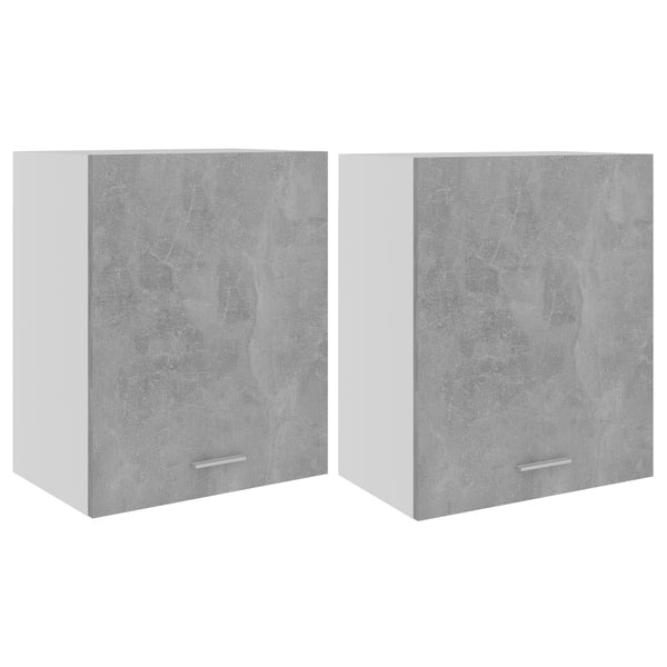 Seinäkaapit 2 kpl betoninharmaa 50x31x60 cm tekninen puu