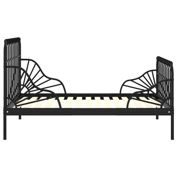 Musta jatkettava sängynrunko Viceslav 80x130/200cm