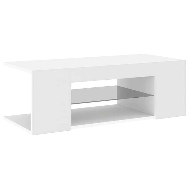 Valkoinen tv-taso led-valoilla Jair 90x39x30cm