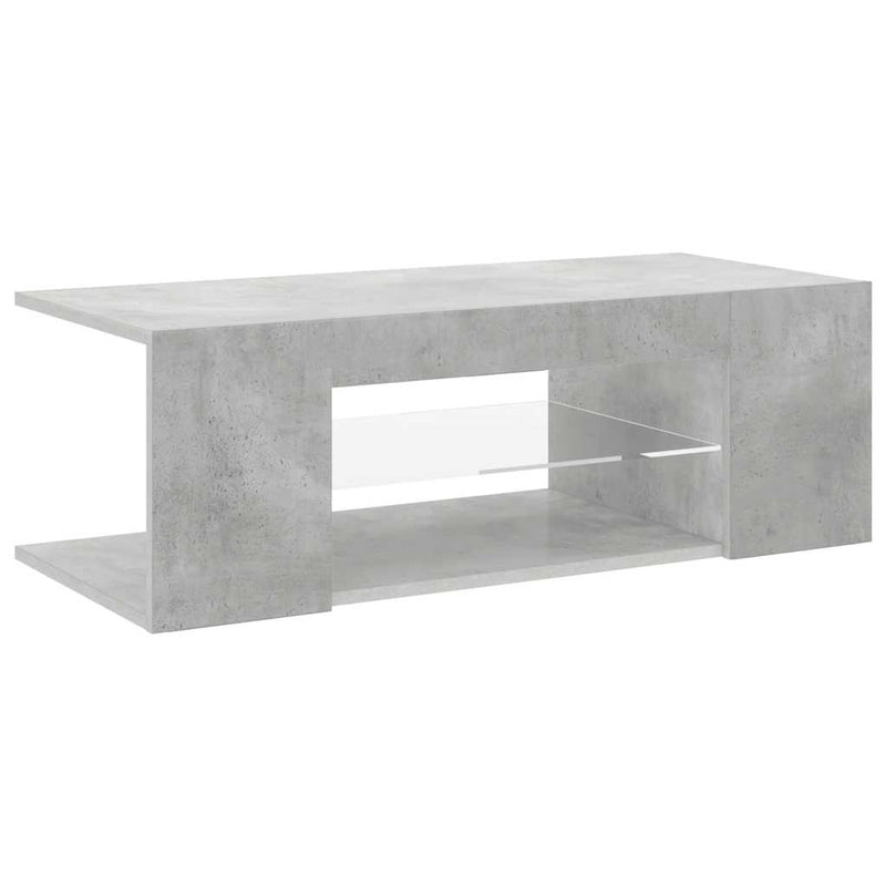 Betoninharmaa tv-taso led-valoilla Jair 90x39x30cm