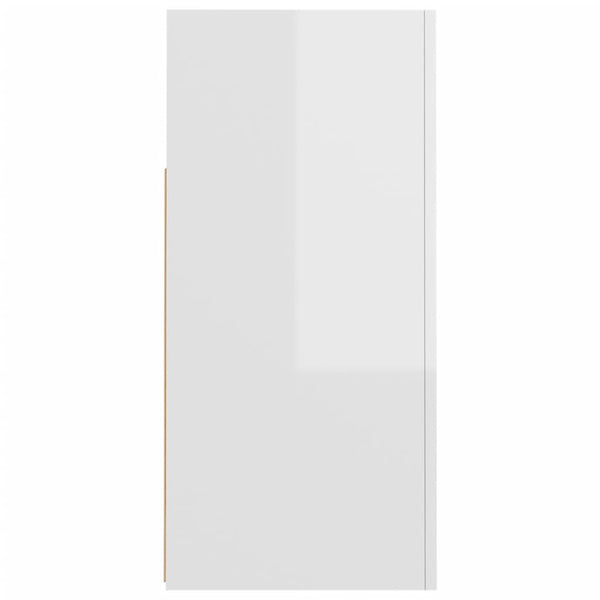 Senkki LED-valoilla korkeakiilto valkoinen 80x35x75 cm