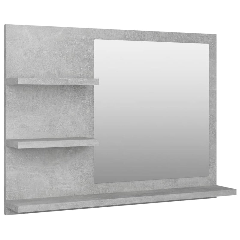 Betoninharmaa kylpyhuonepeili Destini 60x10,5x45cm (puinen)