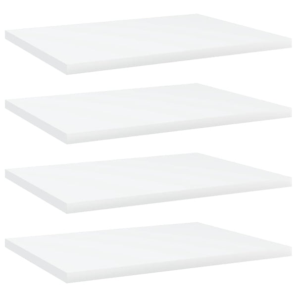 Kirjahyllytasot 4 kpl valkoinen 40x30x1,5 cm tekninen puu